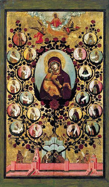 Simon Ushakov Praise to Icons of Virgin Mary of Vladimir. china oil painting image